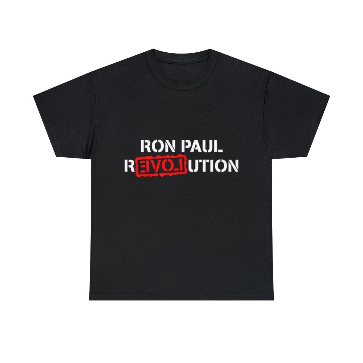 Ron Paul Revolution Black Retro Graphic Tee Shirt, S-5XL 3XL