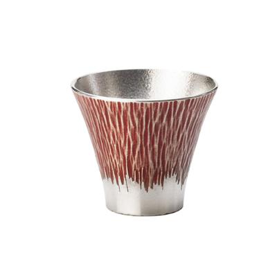 Traditional Osaka Pewter Crafts Fuji Sake Cup Mt. (Vermilion)