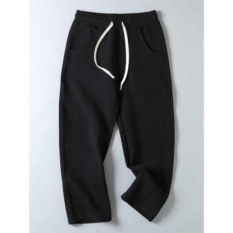 Designer-Style Autumn Loose Wide-Leg Comfortable Sports Casual Space Cotton Curved Sweatpants for Men, Original Foreign Trade Surplus