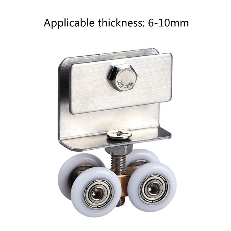 2Pcs Shower Door Sliding Rollers Adjustable Sliding Door Wheel Universals Glass Sliding Door Hanging Wheel Enduring