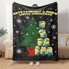 1Pc Christmas Minions Grinch Blanket Soft Throw Blanket For Home Bedroom Bed Sofa Travel Office Solid Christmas Blanket