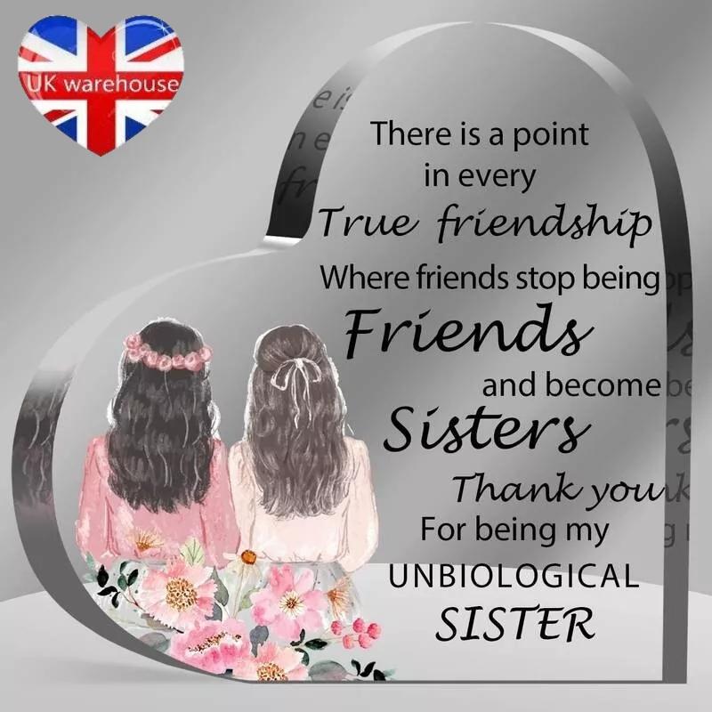Sister Best Friend Acrylic Plaque For Women Coworker Unbiological Sister Gift