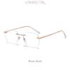Men Pure Titanium Rimless Eyeglasses Frame Women Blue Light Blocking Lens Frameless Glasses Prescription Myopia Reading Eyewear