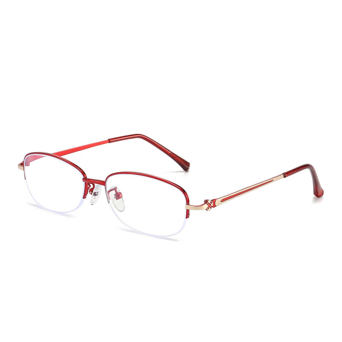 

Новые женские очки для пресбиопии с полуободковой оправой и защитой от синего света, с подвесным шелком, модные очки для пресбиопии, очки для чтения 2237 1 красный