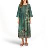 Women's Fashionable Printed Round Neck Seven Quarter Sleeve Loose Dress