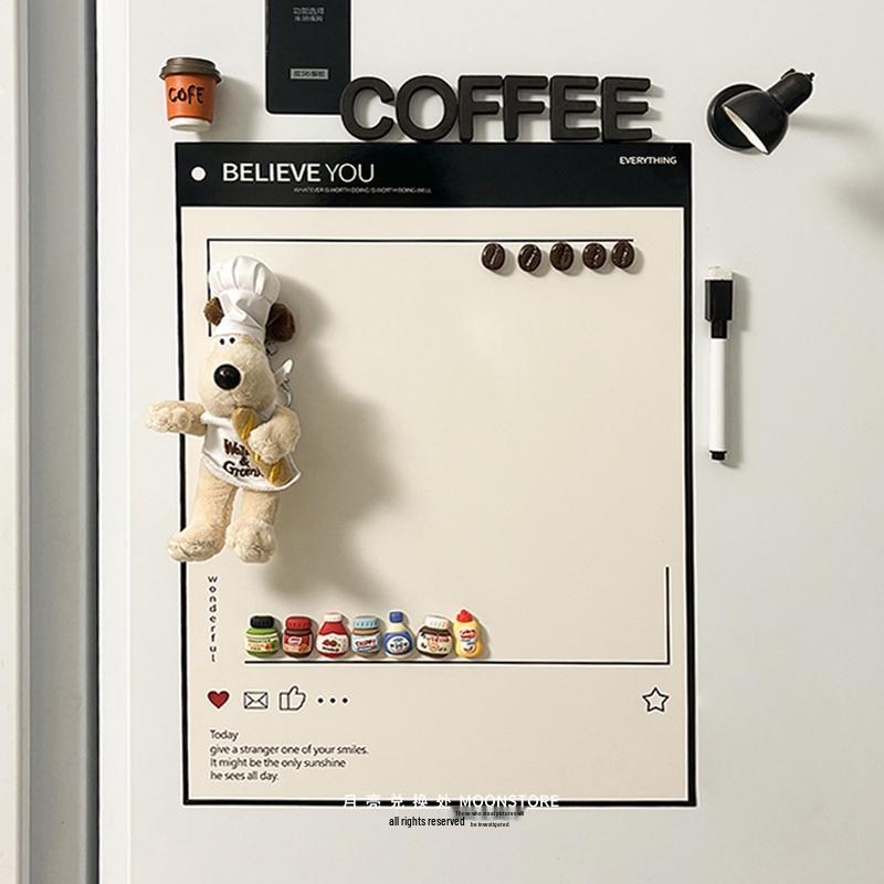 Placă Memo Magnetică Ștergibilă pentru Frigider - Decorare Placă Mesaje și Memento pentru Ușa Magnetică
