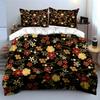 Floral Print Black Bedding Set Bedding Set (1 Duvet Cover, 2 Pillowcases, Duvet Not Included)