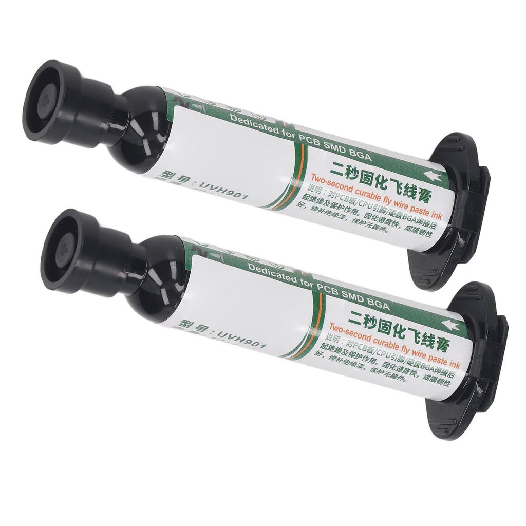 2Pcs UV Curing Solder Mask Ink PCB BGA Repair Resist Paint 2 Seconds Fast Drying Insulated High Temperature Resistant