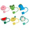 6 Pcs Straw Cap Silicone Covers Strawberry Caps Silica Gel Tip Topper Drinking Straws