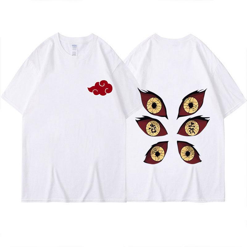 Harajuku Mens T-shirt Anime Naruto Manga Graphic Tees Shirt Cotton Casual Cartoon Short-Sleeves Summer Tshirts Unisex Streetwear Kids Tops