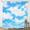 Blue Sky Backdrop Cloud Shower Curtain Nature Landscape Scenery Waterproof Fabric Polyester Bathroom Bathtub Decoration