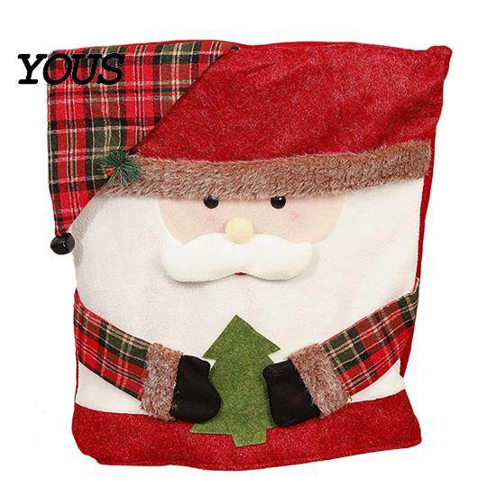 Festive Table Decor for Christmas Dining Chair Cover, Washable Seat Protector, Santa Snowman Covers Deer Slipcover Home Holiday Party Decorations