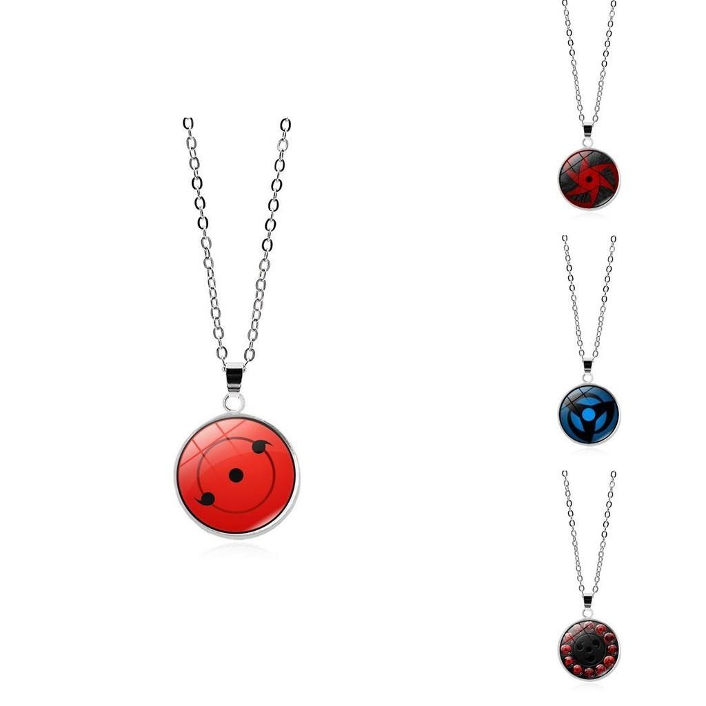Fashionable Naruto Necklace Anime Pendant Nine Tomoe Rinne Sharingan With Stylish Crystal Inlay
