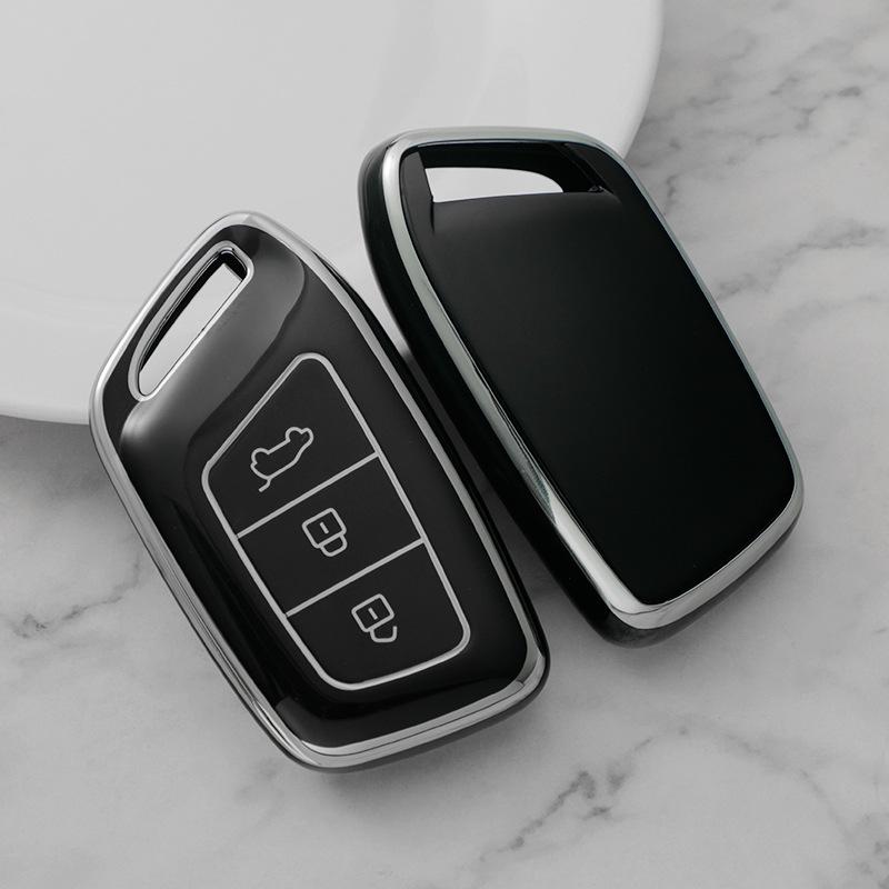 Compatible Key Cover for Baojun 560/530/510/E100 Models - Silver Edge Car Key Shell