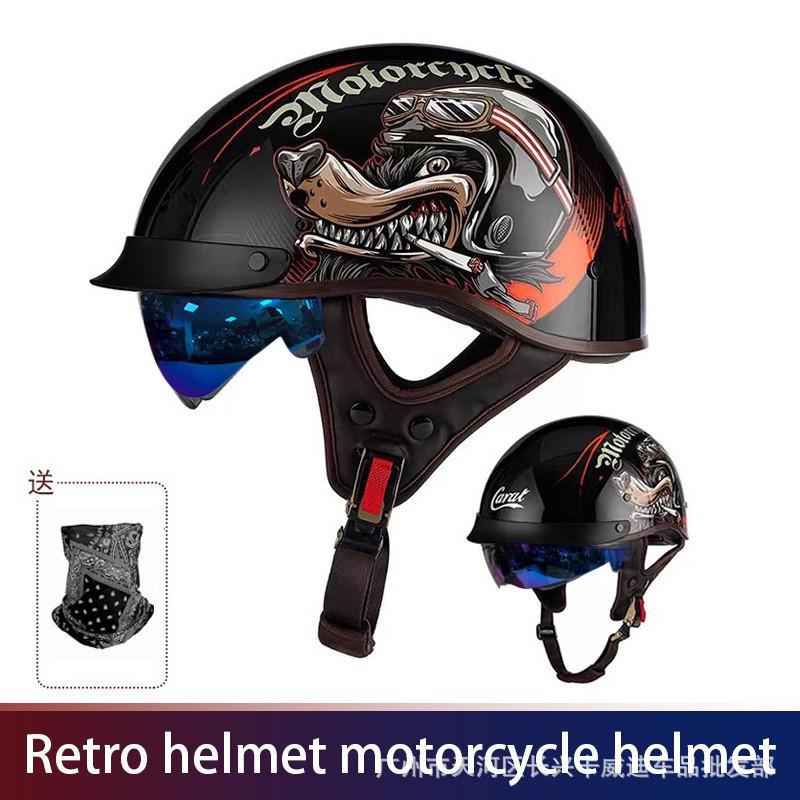 3C Helmet Motorcycle Retro Harley Cruising Semi-helmet Men Women Electric Bicycle Scoop Pedal