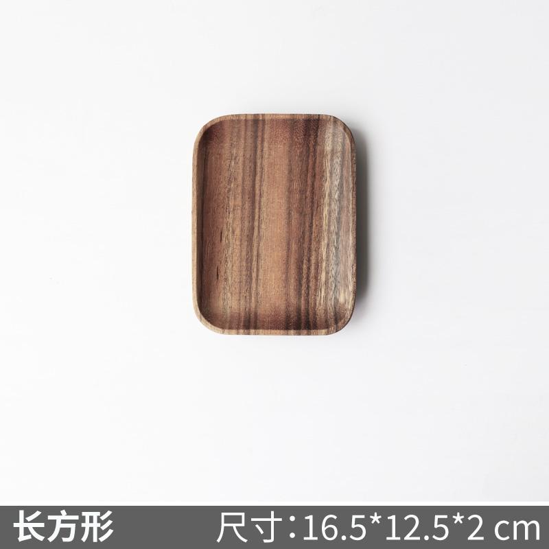 Solid Wood Large Tray Acacia Wood Original Color Tea Tray Rectangular Coffee Tray Saucer Tea Set Accessories Snack Plate