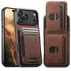 Luxury Faux Leather Card Holder Stand Phone Case Frosted Feel for IPhone 17 Pro Max 16 Plus 15 14 13 12