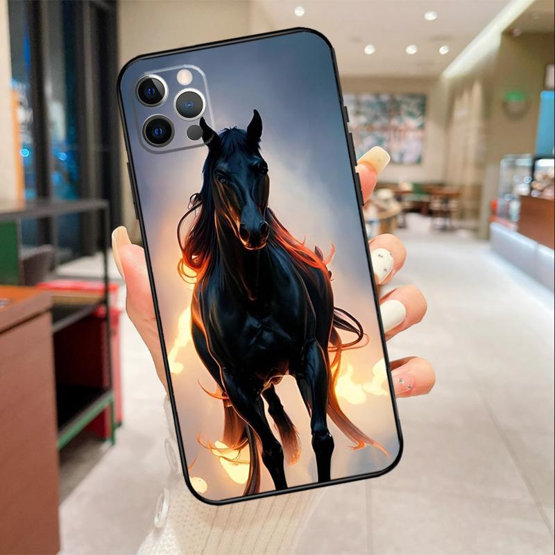 Animal Majestic Painting Horse Phone Case For iPhone 17 16 15 14 13 12 11 Pro Max Mini 16 Plus 16e 17 Air Protective Cover