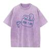 Unisexs  Summer Washed Vintage Short Sleeve g Heavy  Pure Cotton LooseFitting Patterned TShirt