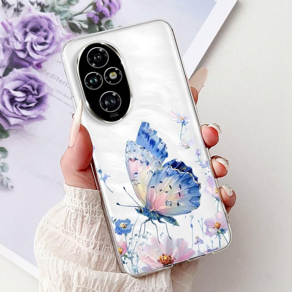 For Honor 200 Pro Honor200 Elegant Floral Butterfly Phone Case For Honor 200 200Pro Soft Silicone TPU Cases