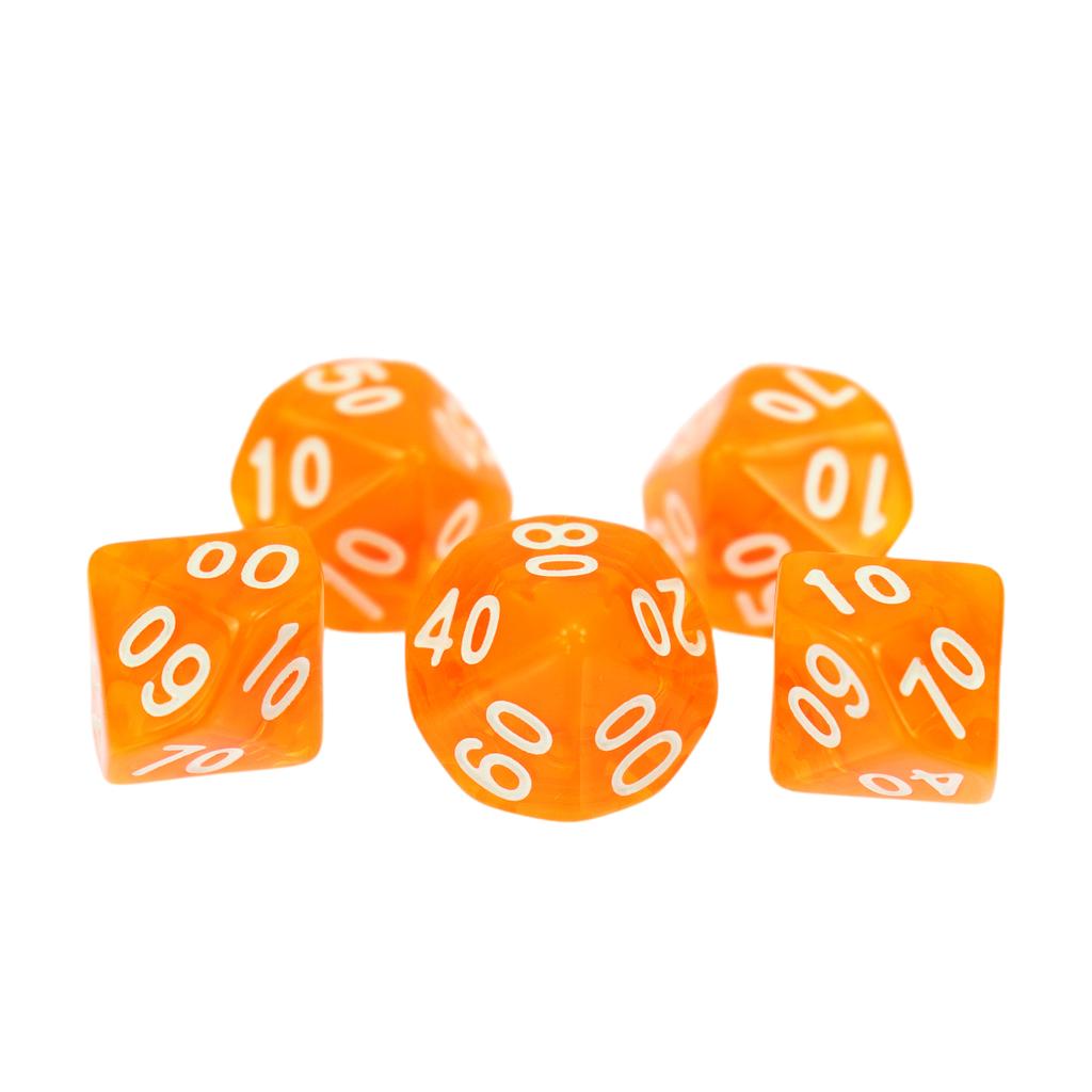 Rpg Dice Ten-sided D10 00-90 Orange Transparent