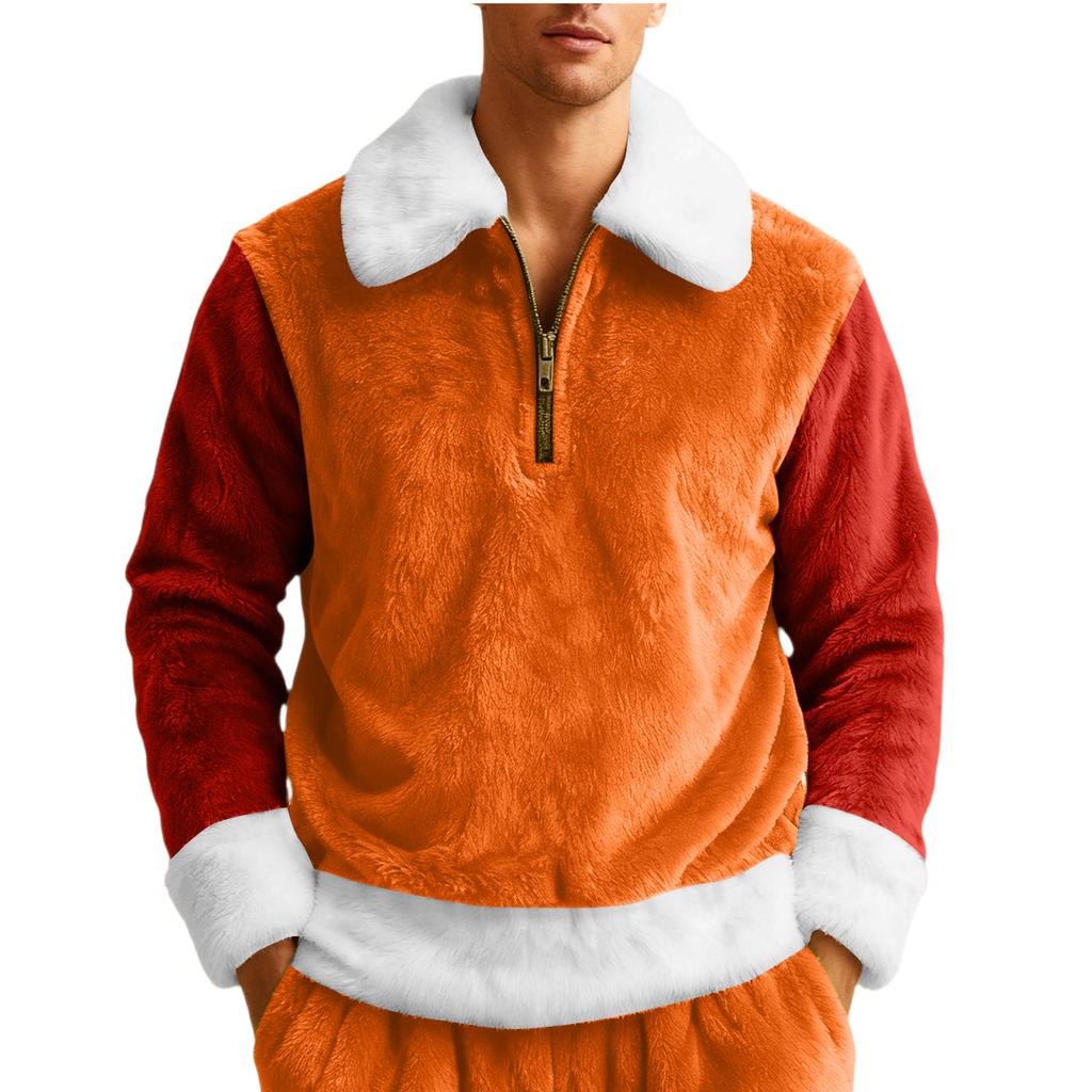 Herren Freizeit Halber Reißverschluss Umlegekragen Kapuzenpullover