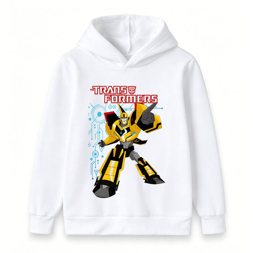 Kids Boys Girls Casual Pullover Hoodie, Cool Cartoon Mecha Robot Pattern Long Sleeve Hooded Sweatshirt, Comfortable Loose Top For Daily Wear And Outdo