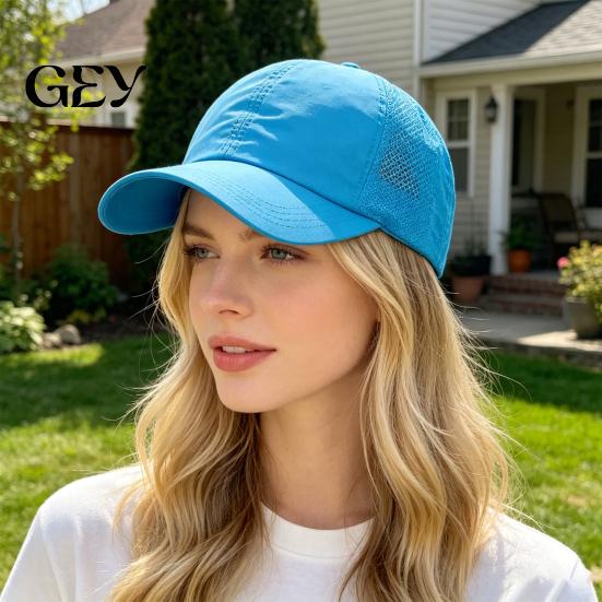 Outdoor Activity Baseball Hat Women Cap, Adjustable Elastic Straps Quick-Drying Sun Hat, Cap Criss-Cross Ponytail Design for Running Yoga Hiking
