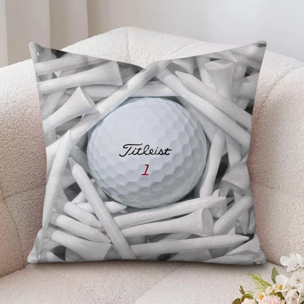 Golf Sports T-Titleists Cushion Cover Silky Short Plush Invisible Zipper Dustproof Sofa Pillow Case For Home Decor