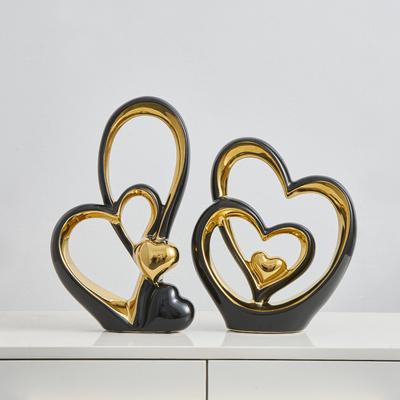 Statue Abstraite Lumière Luxe Décoration de Maison Sculpture en Céramique Faite à la Main Ornements Esthétiques pour Chambre Décorations de Table Étagère Figurine