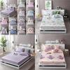 Luxurious Bedding Fitted Sheet Floral Flower Pillowcase Bed Cover With Elastic Cover