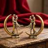 Brass Couple Hugging Statue Modern Art Figurine Handcrafted Polished Lover Ornament For Bedroom Living Room Home Decor