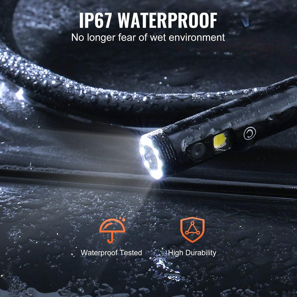 Endoscope Camera with Lights Dual Lens Borescope 49.2FT Cable 4.3" Screen