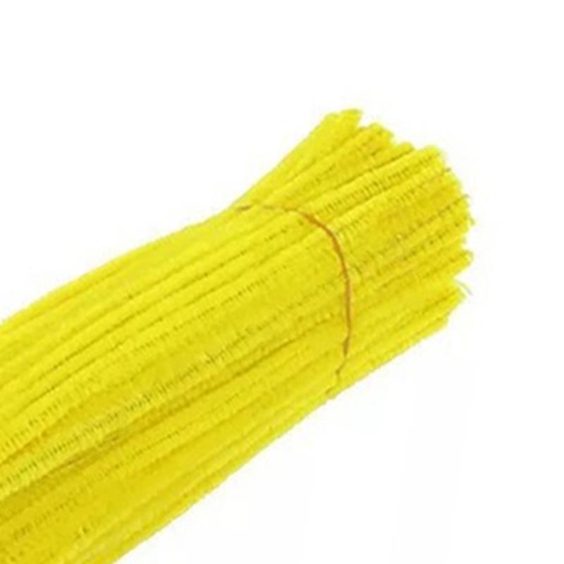 100pcs Pipe Cleaners Flexible Bendable Pure Color Polyester Chenille Stems DIY Children S Early Education Hand Made Toys