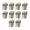 10Pcs Chair Back Flower Satin Chair Tie Bow DIY Bow Tying Banquets Parties Weddings Decoration Chair Styling Accessories