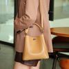 Genuine Leather Bucket Small Shoulder Crossbody Bags For Women  Trend Designer Tote Ladies Handbags