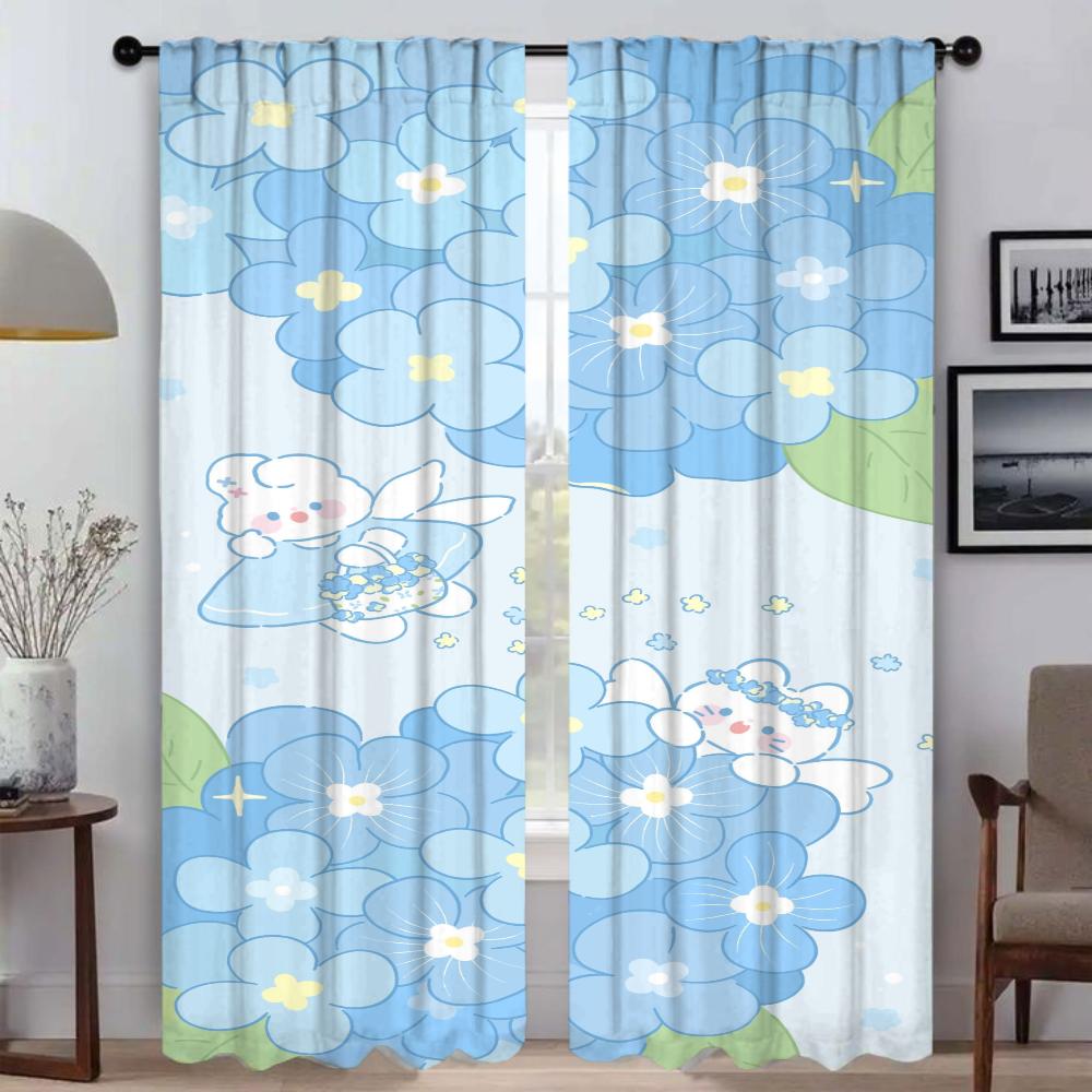 Cute Kitchen Curtains for Living Room Shades Window Curtain Home Interior Curtains 2 Pieces Tulle for Bedroom Partition Blackout