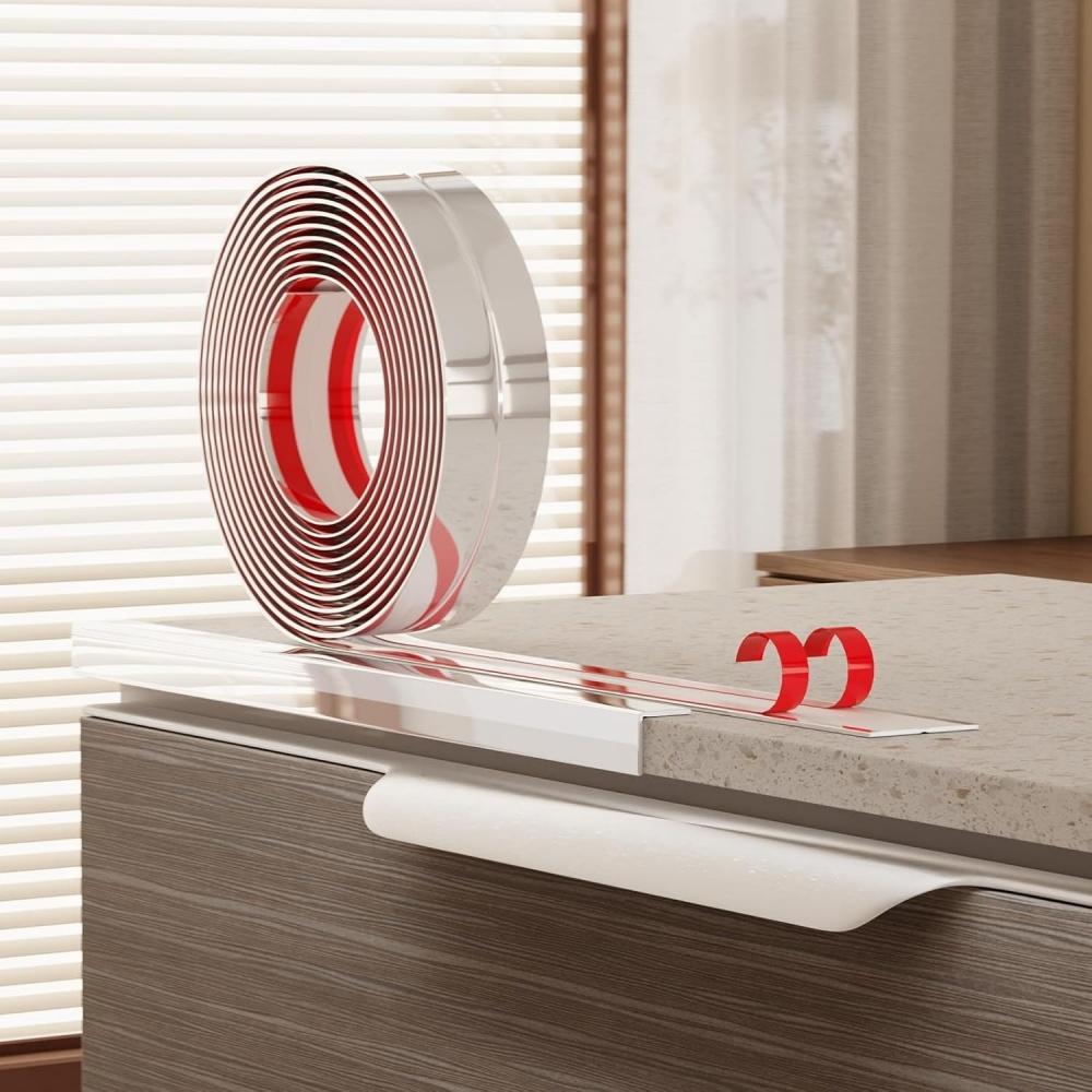 

1pc 2m/3metersX4cm Wall Molding Trim Flexible Caulk Strip Peel and Stick Wall Corner Protector Self Adhesive Wall Molding Strip 2m серебряный