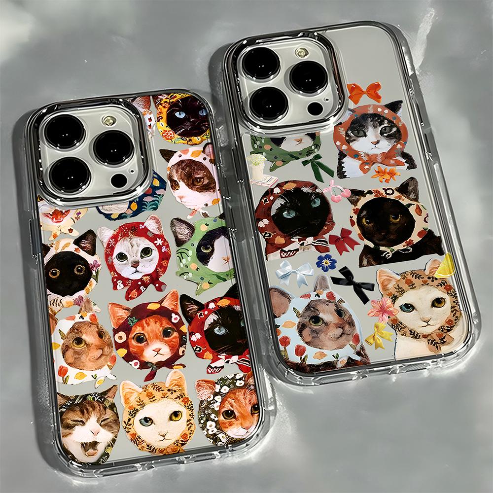 Lovely Colorful Cat Design Phone Case For Google Pixel 10 9 8 7 8A 9A XL Pro 4G 5G Transparent Soft Silicone TPU Back Cover