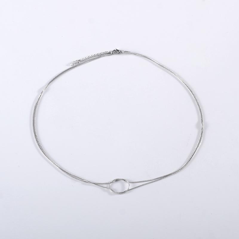 Couple Style Double Layer Knotted Snake Chain Clavicle Necklace - Light Luxury Fashion