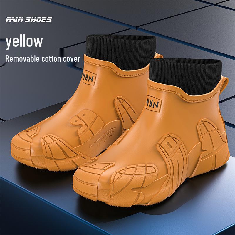 

Мужские нескользящие уличные водные туфли 2025: Короткие резиновые рыболовные сапоги с флисовой подкладкой Size 44