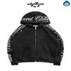 Letter Embroidered Cardigan Jacket Loose Zipper Hoodies For Men And Women