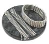 Silver Jewelry Set Earrings Bracelet Glass Rhinestones Holo