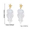 Women's New Earrings: Ocean Vacation Style Starfish Gradient Jellyfish Acrylic Earrings with Creative Design and Unique Style