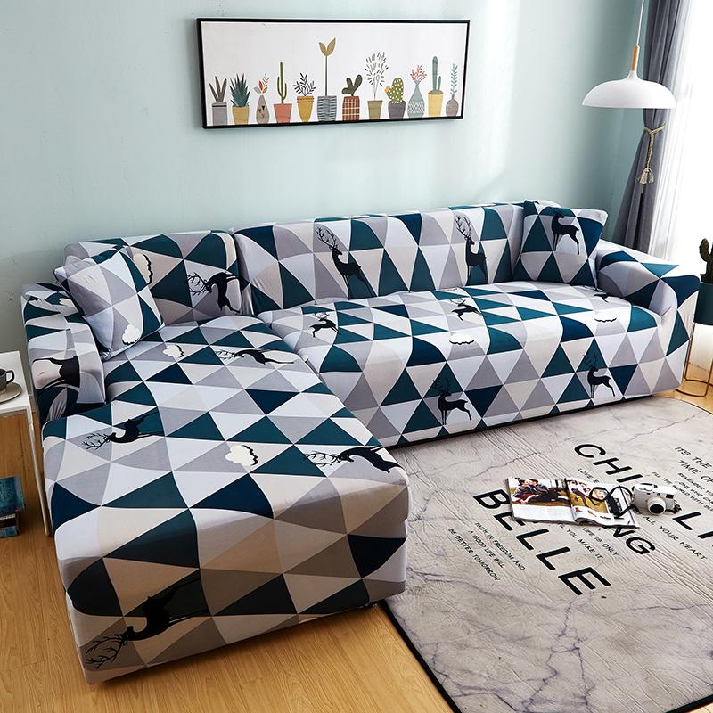 Leaves Elastic Corner Adjustable Sofa Cover 2 3 4 Seater Chaise Longue Sofa Decorative L Shape Protection Cover