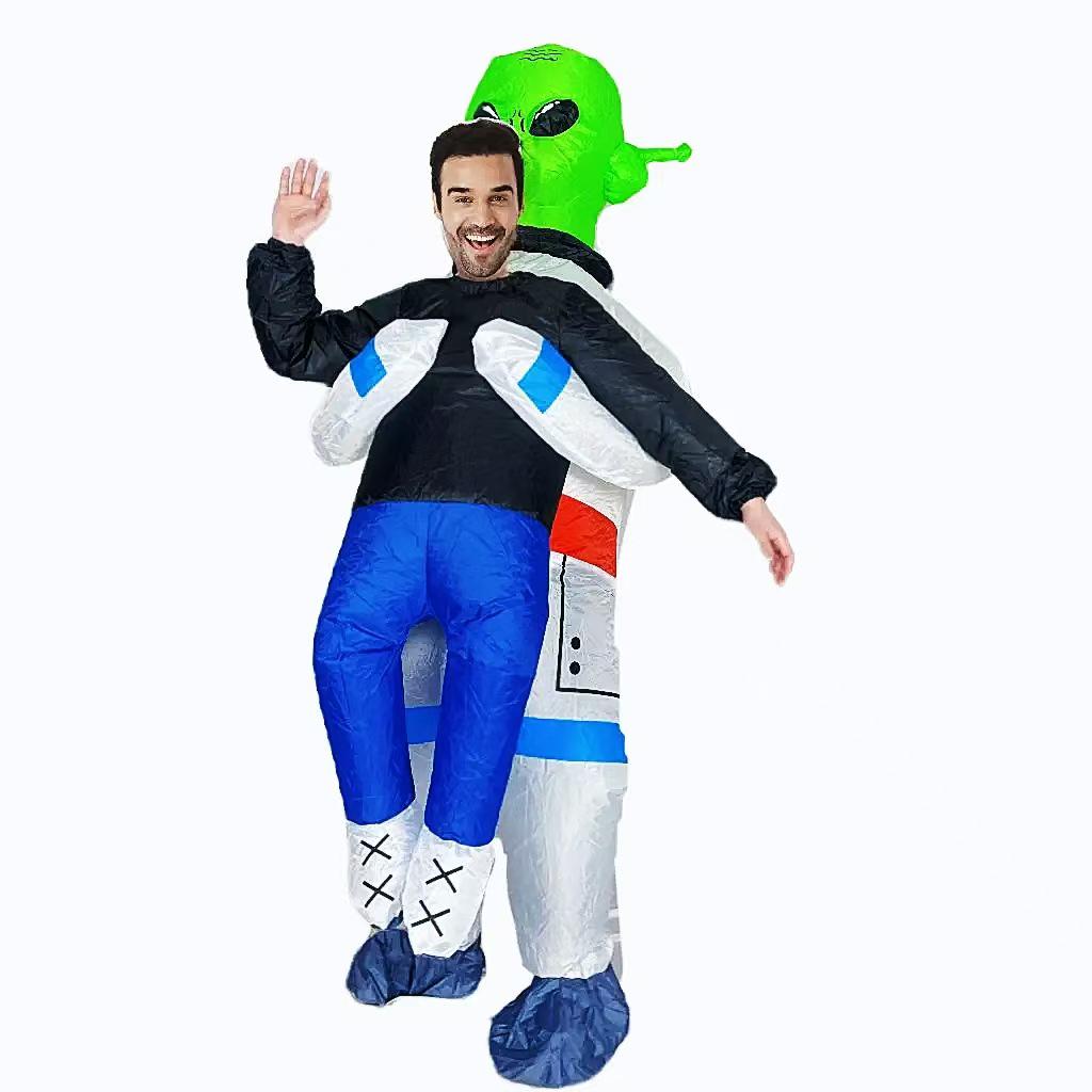 Rolig utomjording med stora ögon uppblåsbar kostym för Halloweenfester