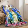 Soft Virgin Mary Flannel 1pc Blanket Perfect for Travel Sofa, Bed and Home Decor Ideal Birthday or Holiday Gifts