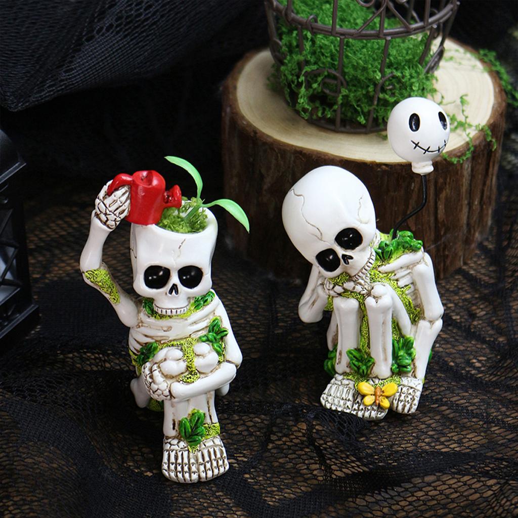 Halloween Grass-Growing Skull Decor Create a Halloween Atmosphere Design for Home Tabletop Party Supplies