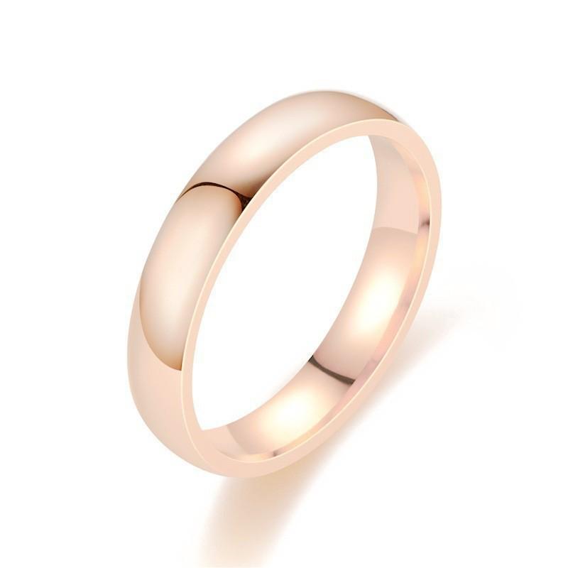 Women's Simple Titanium Steel Ring: 2mm, 4mm, 6mm Plain Band, Round Arc, Japanese & Korean Style, Couple Jewelry
