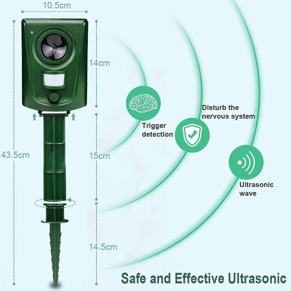 2X Cat Repellent Fox Deterrent Ultrasonic Bird Scarers for Gardens Animal Repeller with Motion Activated PIR Sensor